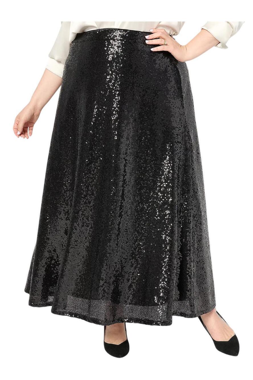 Joan Rivers Women's Red Carpet Regular Sequin Maxi Skirt Black - Petite